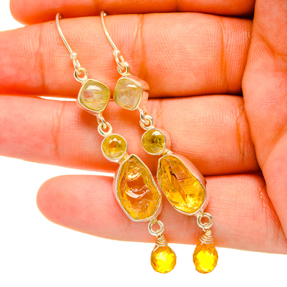 Citrine Earrings handcrafted by Ana Silver Co - EARR419078