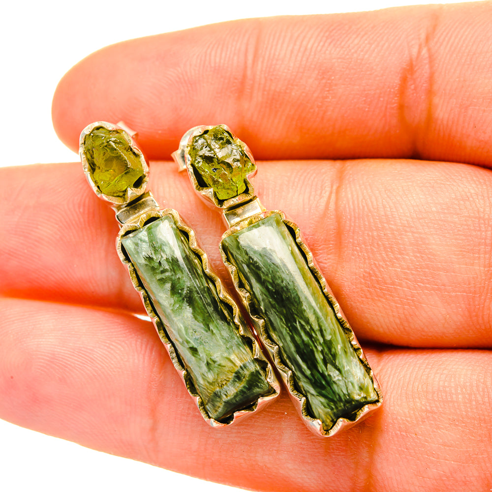 Seraphinite Earrings handcrafted by Ana Silver Co - EARR419079