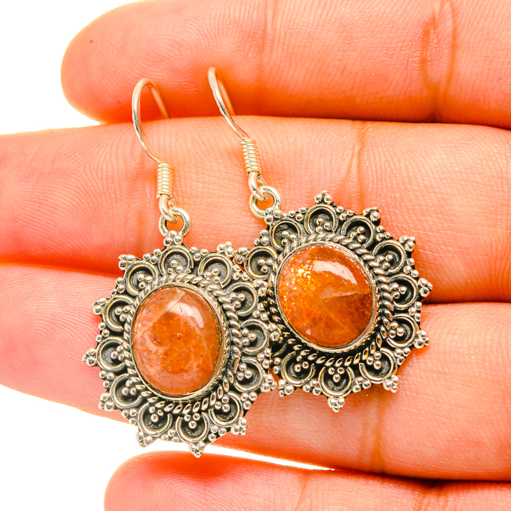 Sunstone Earrings handcrafted by Ana Silver Co - EARR419090