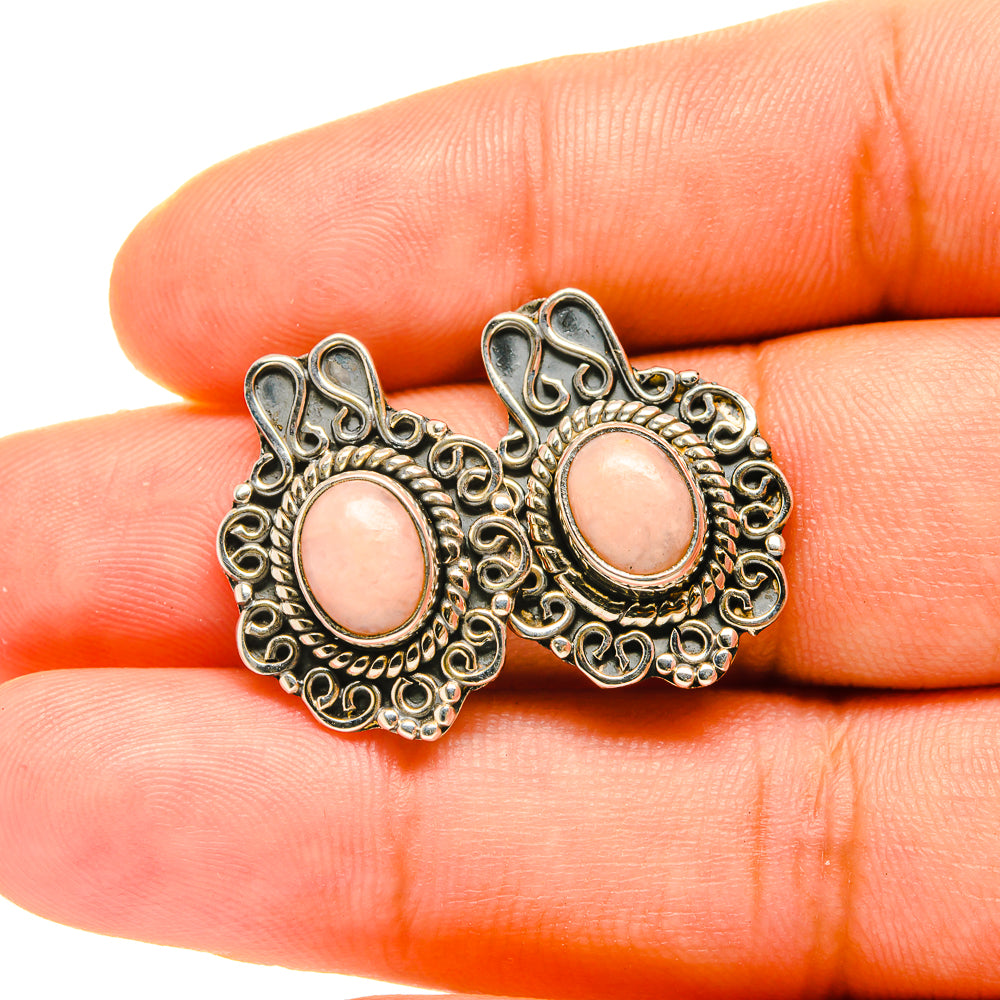 Pink Opal Earrings handcrafted by Ana Silver Co - EARR419096