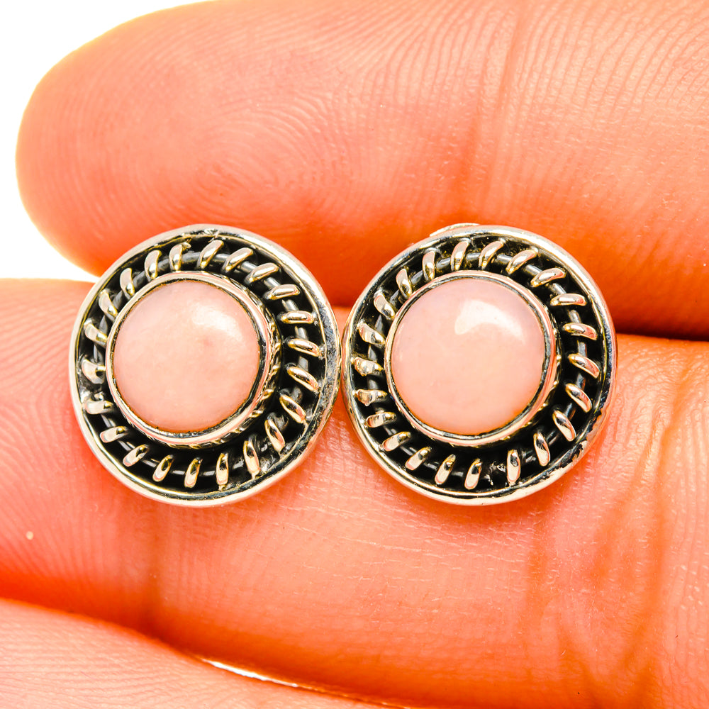 Pink Opal Earrings handcrafted by Ana Silver Co - EARR419105
