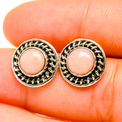 Pink Opal Earrings handcrafted by Ana Silver Co - EARR419105
