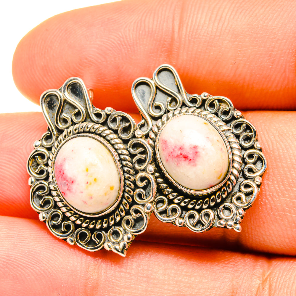 Thulite Earrings handcrafted by Ana Silver Co - EARR419106