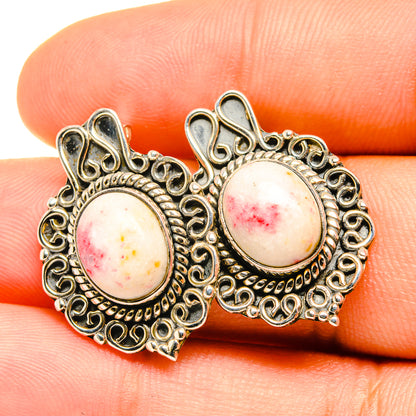 Thulite Earrings handcrafted by Ana Silver Co - EARR419106