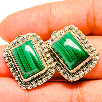 Malachite Earrings handcrafted by Ana Silver Co - EARR419111