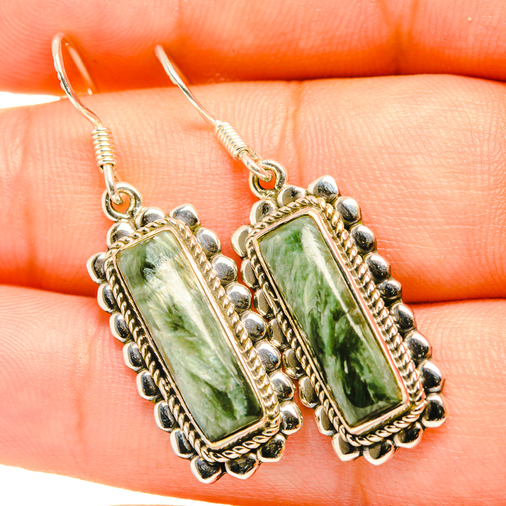 Seraphinite Earrings handcrafted by Ana Silver Co - EARR419121