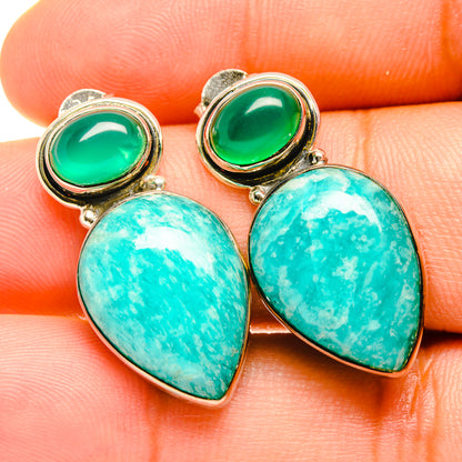 Amazonite Earrings handcrafted by Ana Silver Co - EARR419125