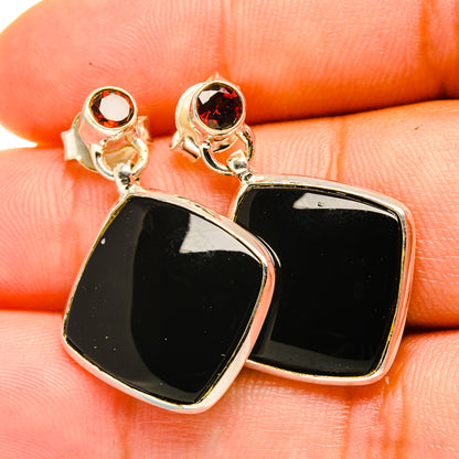 Black Onyx Earrings handcrafted by Ana Silver Co - EARR419128
