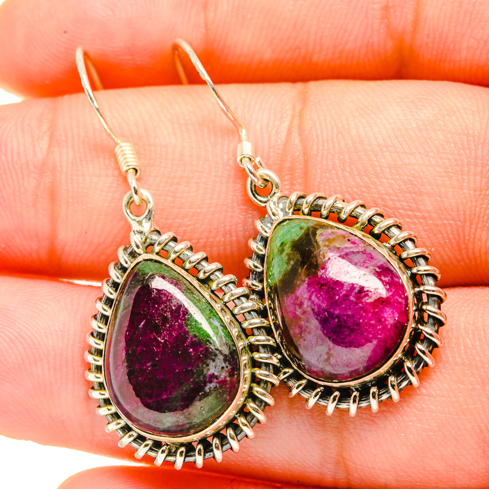 Ruby Zoisite Earrings handcrafted by Ana Silver Co - EARR419139