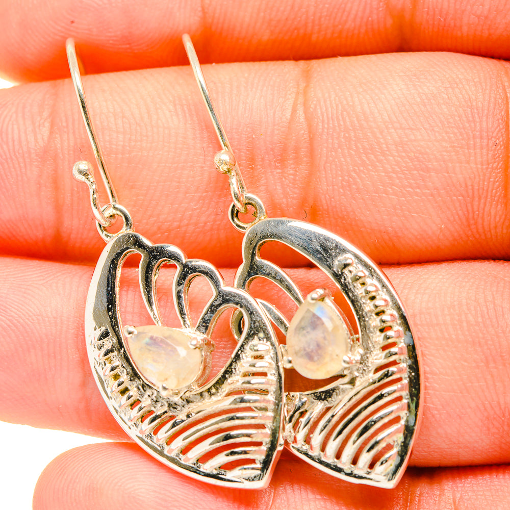 Rainbow Moonstone Earrings handcrafted by Ana Silver Co - EARR419140