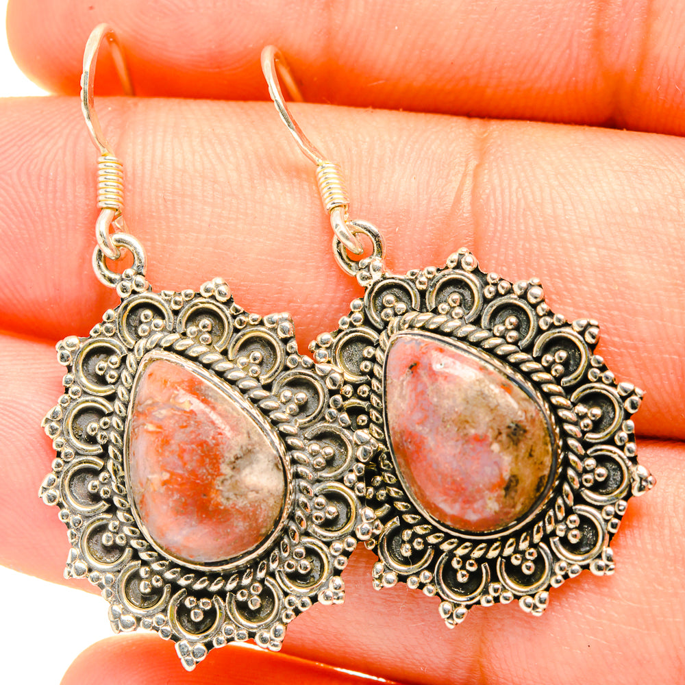 Rhodochrosite Earrings handcrafted by Ana Silver Co - EARR419149