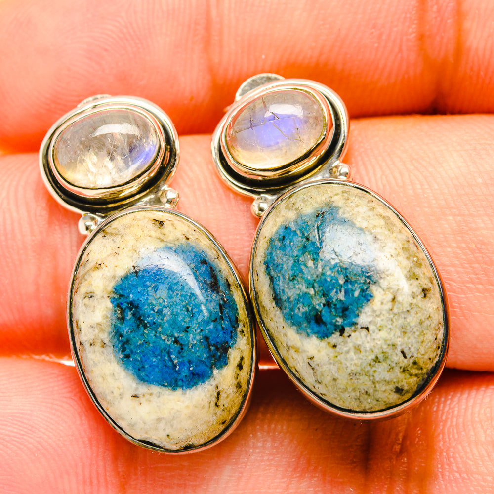 K2 Blue Azurite Earrings handcrafted by Ana Silver Co - EARR419151