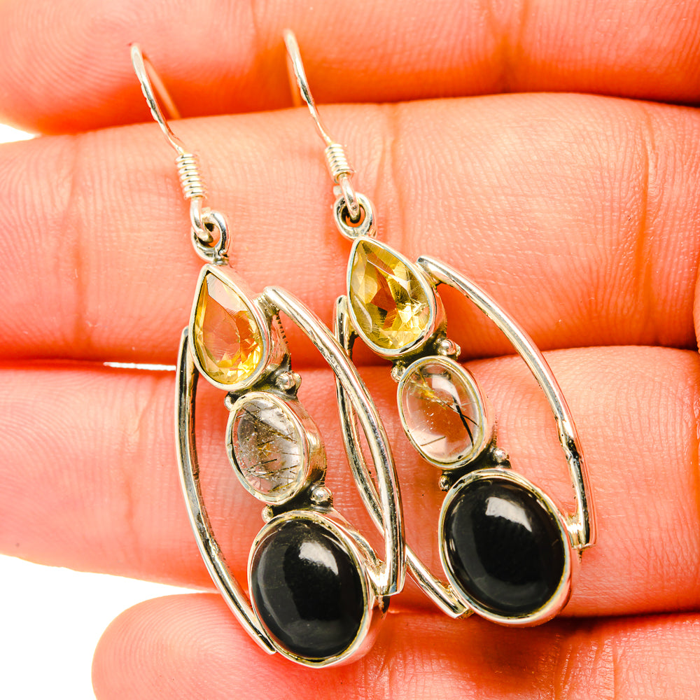 Black Onyx Earrings handcrafted by Ana Silver Co - EARR419154
