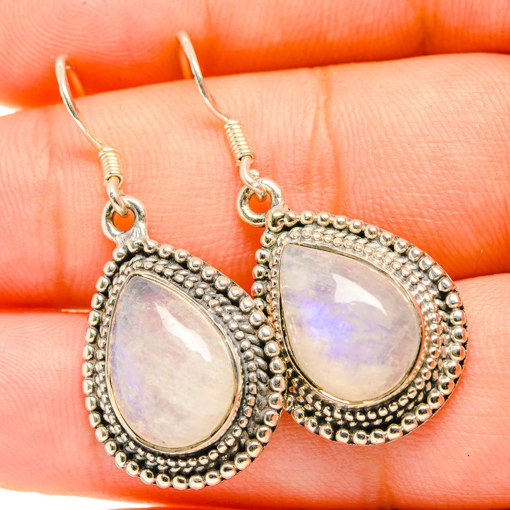 Rainbow Moonstone Earrings handcrafted by Ana Silver Co - EARR419164