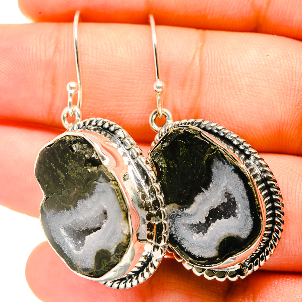 Coconut Geode Druzy Earrings handcrafted by Ana Silver Co - EARR419166