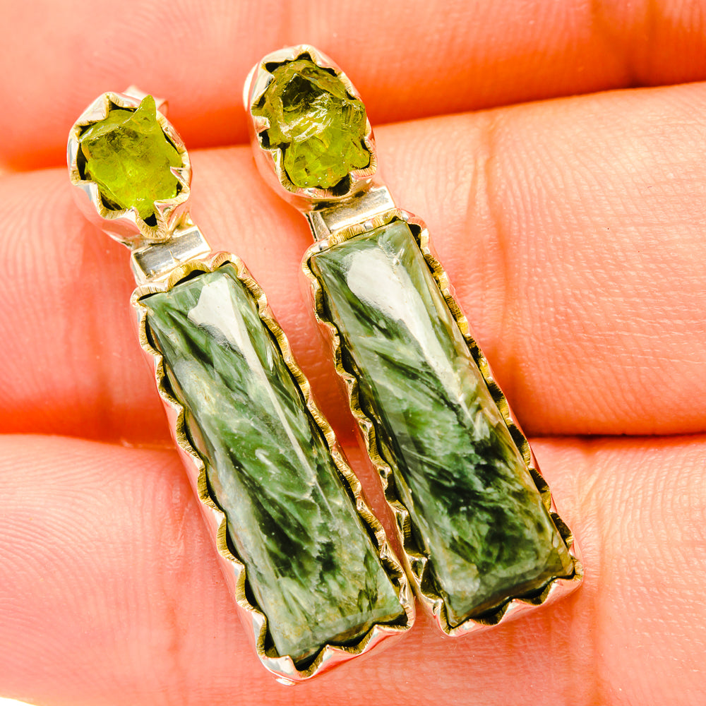 Seraphinite Earrings handcrafted by Ana Silver Co - EARR419170