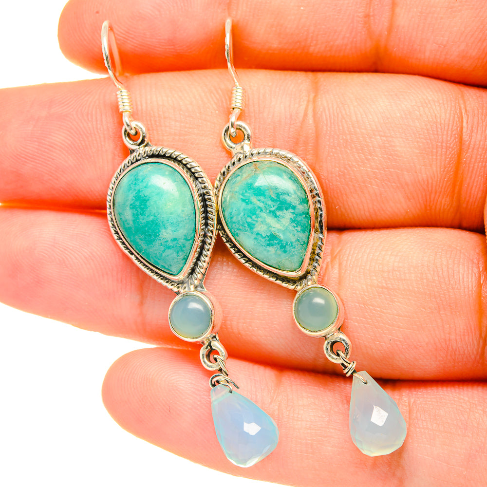 Amazonite Earrings handcrafted by Ana Silver Co - EARR419174