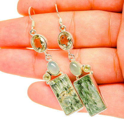 Seraphinite Earrings handcrafted by Ana Silver Co - EARR419177