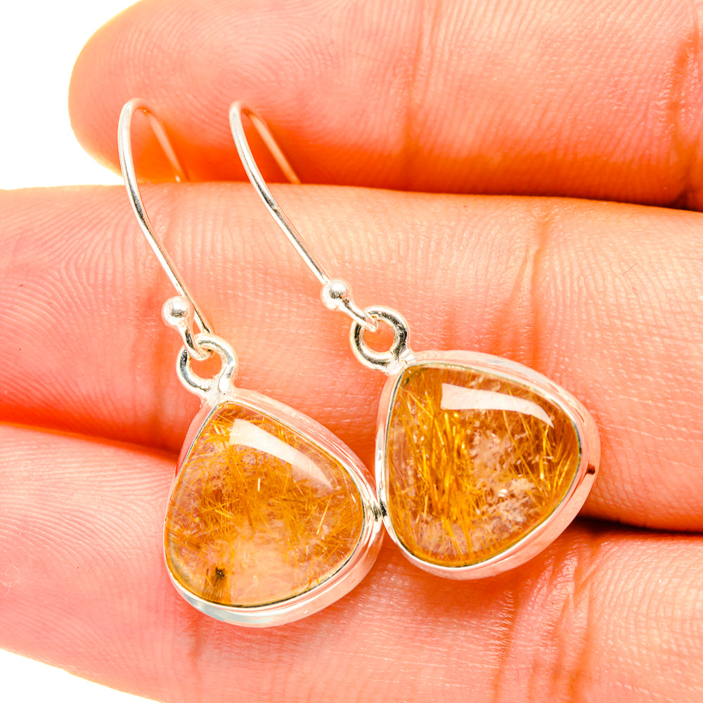 Rutilated Quartz Earrings handcrafted by Ana Silver Co - EARR419179
