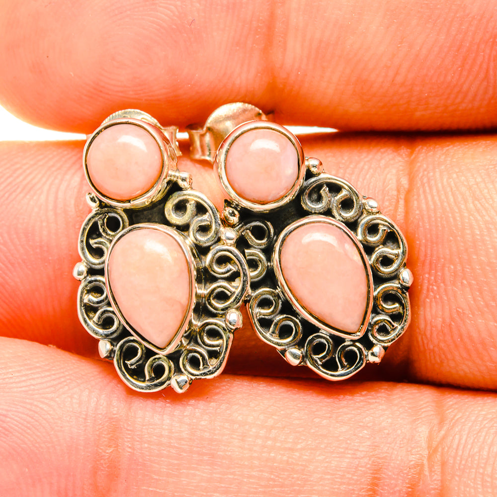 Pink Opal Earrings handcrafted by Ana Silver Co - EARR419182