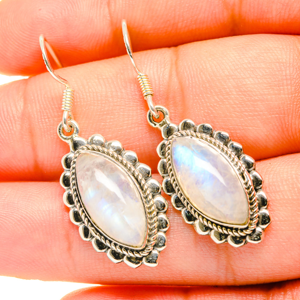 Rainbow Moonstone Earrings handcrafted by Ana Silver Co - EARR419184