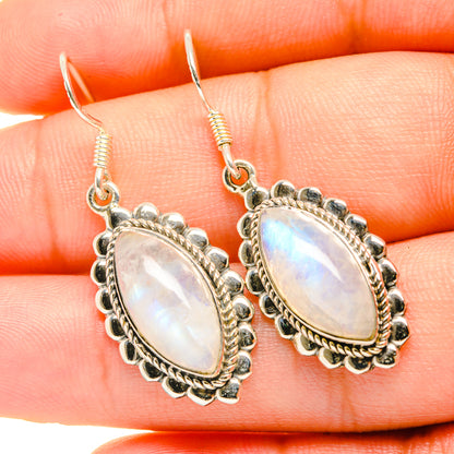 Rainbow Moonstone Earrings handcrafted by Ana Silver Co - EARR419184