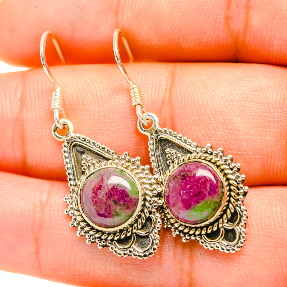 Ruby Zoisite Earrings handcrafted by Ana Silver Co - EARR419185