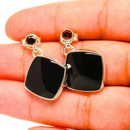 Black Onyx Earrings handcrafted by Ana Silver Co - EARR419187