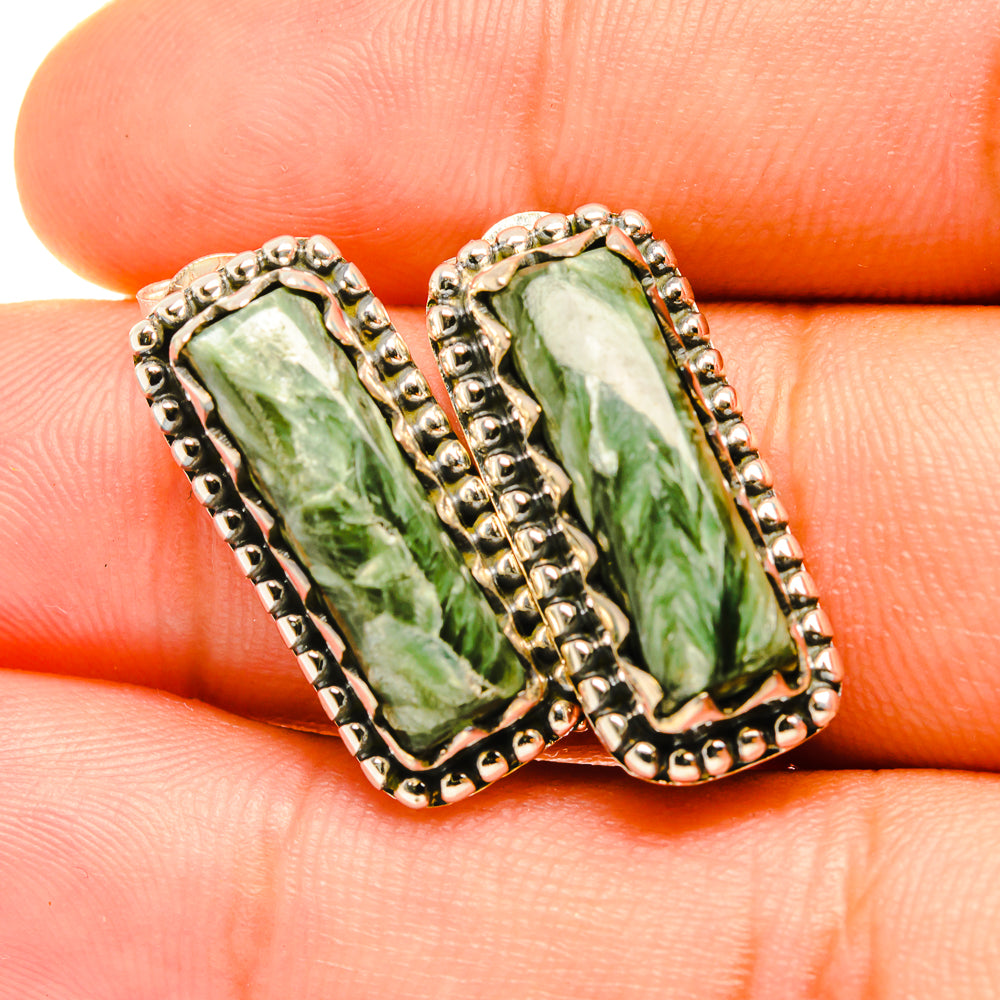 Seraphinite Earrings handcrafted by Ana Silver Co - EARR419188