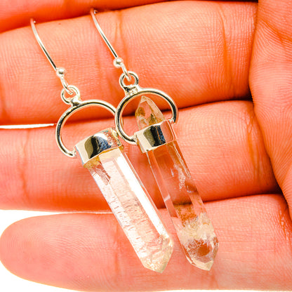 925 sterling silver Herkimer diamond earrings with clear crystal drop points