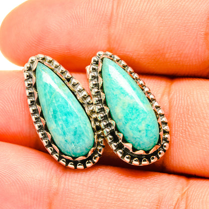 Amazonite Earrings handcrafted by Ana Silver Co - EARR419197