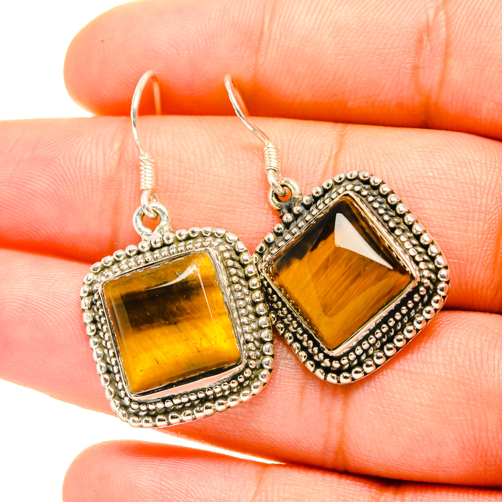 Tiger Eye Earrings handcrafted by Ana Silver Co - EARR419201