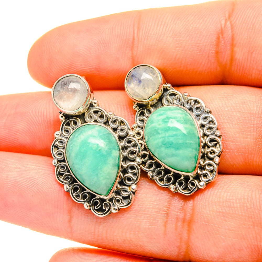 Amazonite Earrings handcrafted by Ana Silver Co - EARR419210