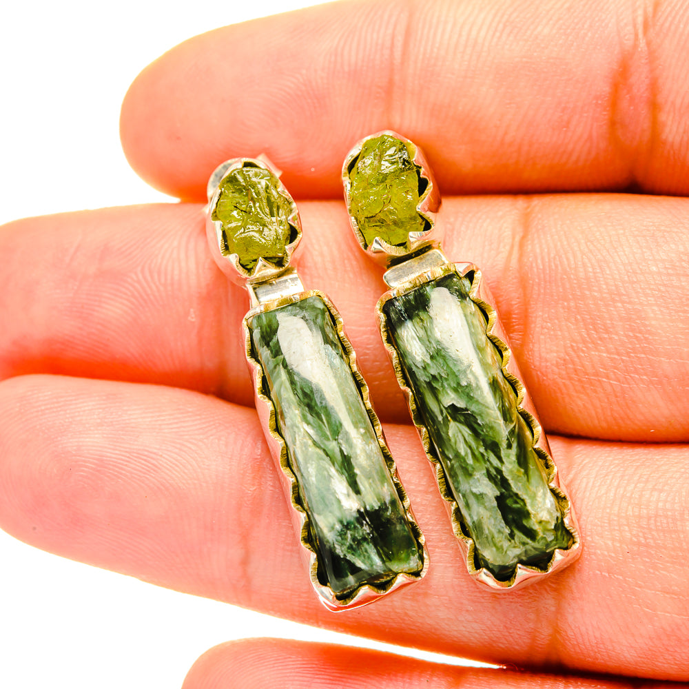 Seraphinite Earrings handcrafted by Ana Silver Co - EARR419217