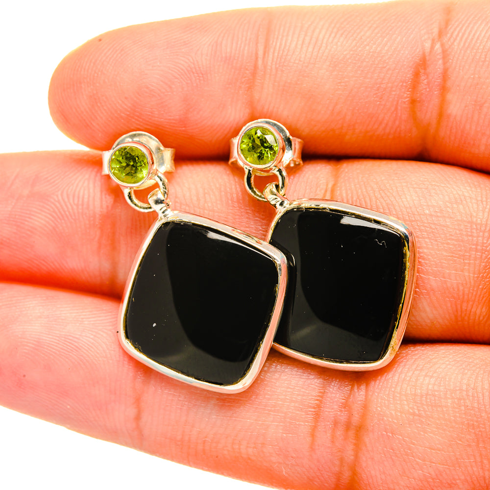 Black Onyx Earrings handcrafted by Ana Silver Co - EARR419221