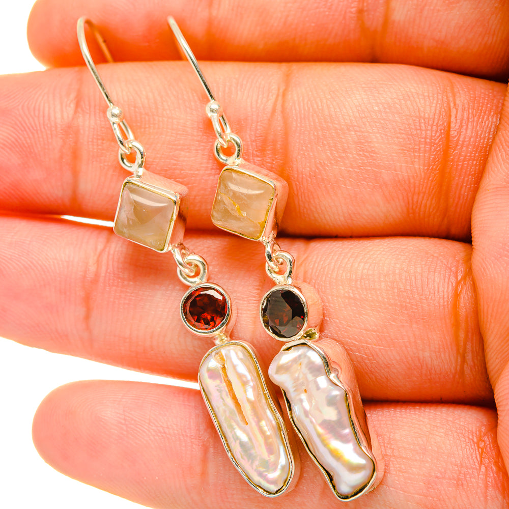 Mother Of Pearl Earrings handcrafted by Ana Silver Co - EARR419230