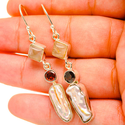 Mother Of Pearl Earrings handcrafted by Ana Silver Co - EARR419230