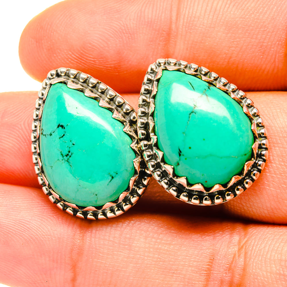 Arizona Turquoise Earrings handcrafted by Ana Silver Co - EARR419236