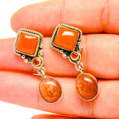 Carnelian Earrings handcrafted by Ana Silver Co - EARR419240