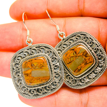 Bamboo Jasper Earrings handcrafted by Ana Silver Co - EARR419246