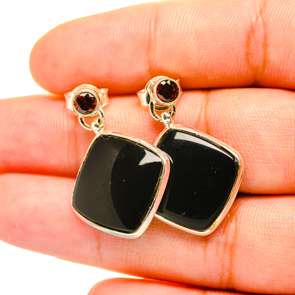 Black Onyx Earrings handcrafted by Ana Silver Co - EARR419248