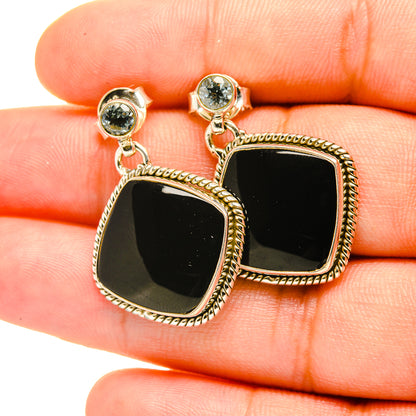 Black Onyx Earrings handcrafted by Ana Silver Co - EARR419249