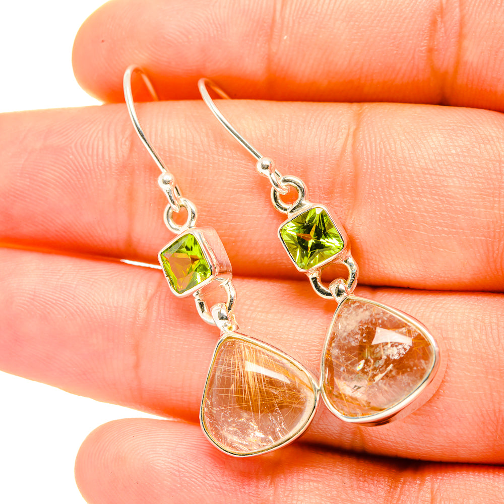 Rutilated Quartz Earrings handcrafted by Ana Silver Co - EARR419250