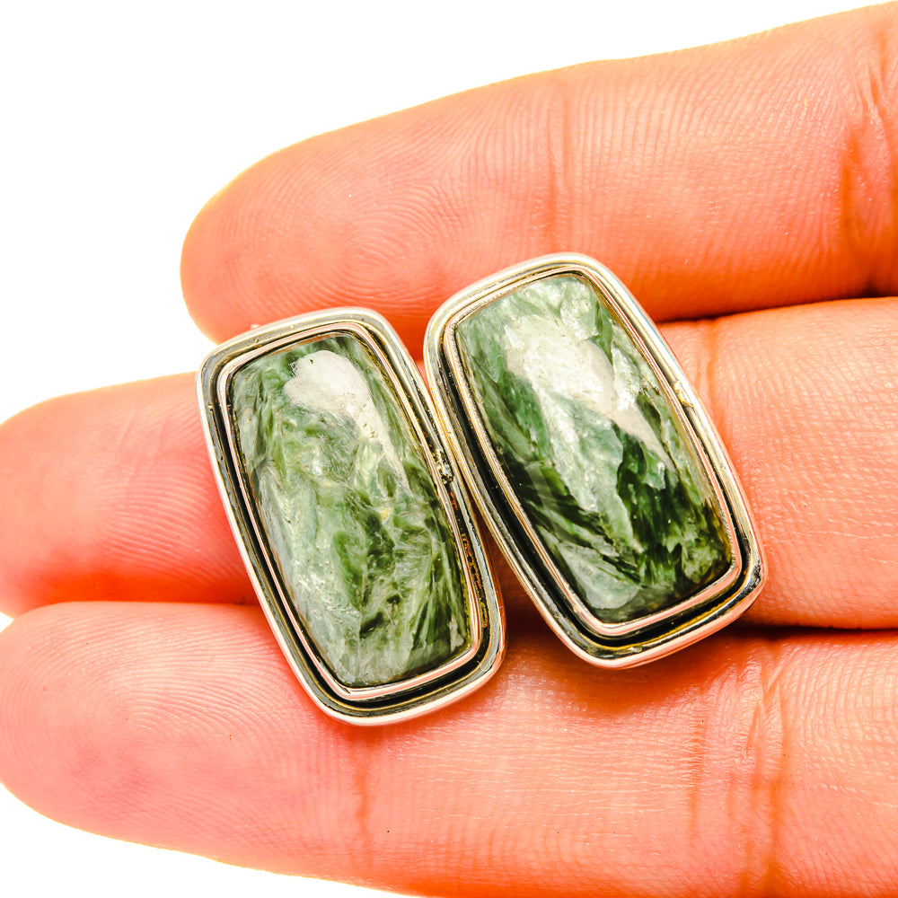 Seraphinite Earrings handcrafted by Ana Silver Co - EARR419254