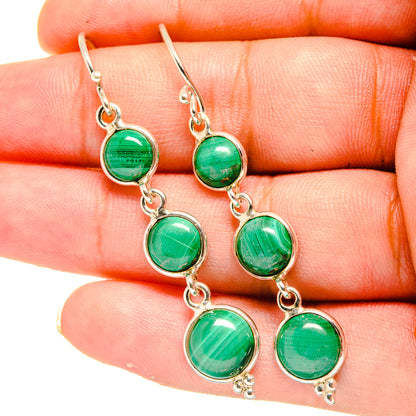 Malachite Earrings handcrafted by Ana Silver Co - EARR419322