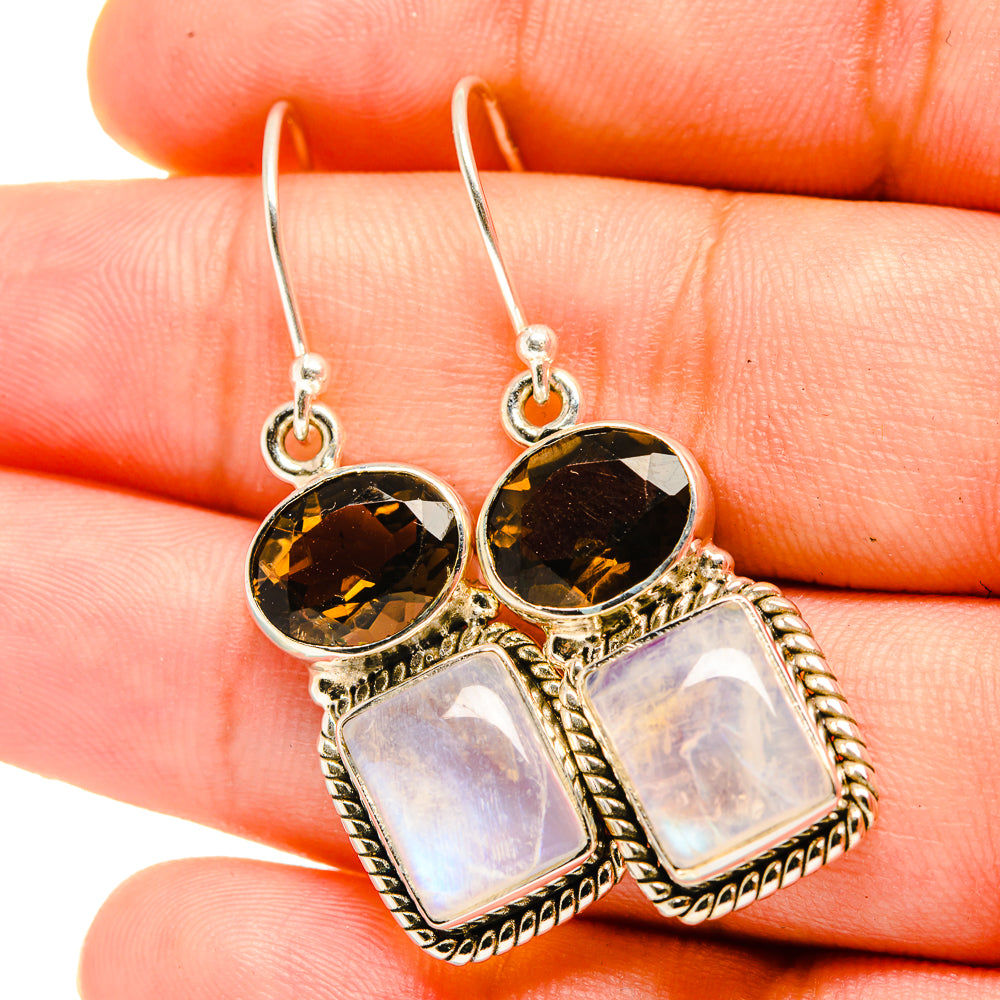Rainbow Moonstone Earrings handcrafted by Ana Silver Co - EARR419327