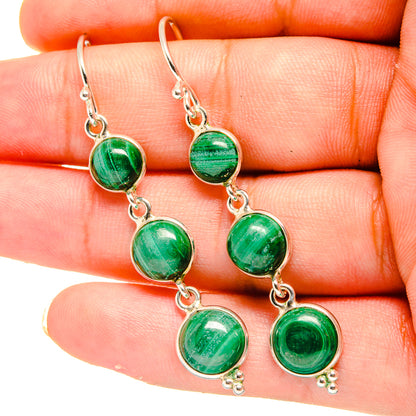 Malachite Earrings handcrafted by Ana Silver Co - EARR419332