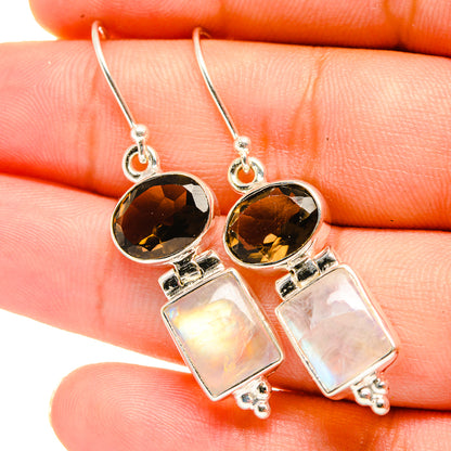 Rainbow Moonstone Earrings handcrafted by Ana Silver Co - EARR419338