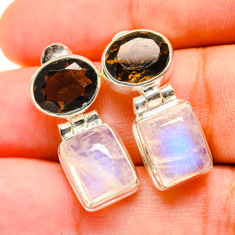 Rainbow Moonstone Earrings handcrafted by Ana Silver Co - EARR419346