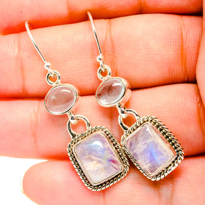 Rainbow Moonstone Earrings handcrafted by Ana Silver Co - EARR419349
